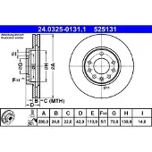 Ate Remschijf Power Disc 24.0325-0131.1, 1 Stuk