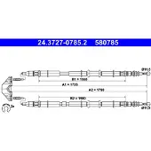 Ate Handremkabel 24.3727-0785.2 ATE voor o.a. OPEL