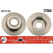 TRW Remschijf LUC DF4126 achter, volledig, 1 Stuk