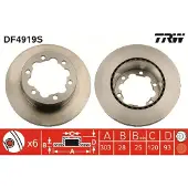 TRW Remschijf DF4919S achter, geventileerd, sterk gecarboniseerd, 1 Stuk