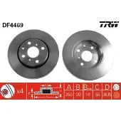 TRW Remschijf DF4469 voorkant, geventileerd, 1 Stuk