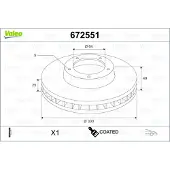 Valeo 672551 Remschijf
