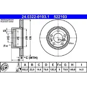 Ate Remschijf Power Disc 24.0322-0103.1, 1 Stuk