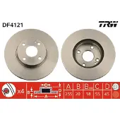 TRW Remschijf DF4121 voorkant, geventileerd, 1 Stuk