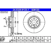 Ate Remschijf Power Disc 24.0328-0123.1, 1 Stuk