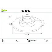 Valeo 673033 Remschijf