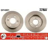 TRW Remschijf DF4801 achter, volledig, 1 Stuk