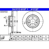Ate Remschijf 24.0112-0197.1 achter, volledig, 1 Stuk