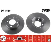 TRW Remschijf DF1518 voorkant, compleet, 1 Stuk