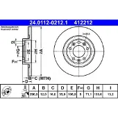 Ate Remschijf 24.0112-0212.1 achter, volledig, 1 Stuk