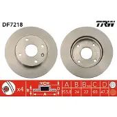 TRW Remschijf DF7218 voorkant, geventileerd, 1 Stuk