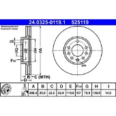Ate Remschijf Power Disc 24.0325-0119.1, 1 Stuk