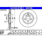 Ate Remschijf Power Disc 24.0322-0100.1, 1 Stuk