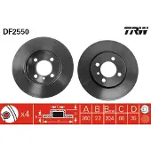 TRW Remschijf DF2550 voorkant, geventileerd, sterk gecarboniseerd, 1 Stuk