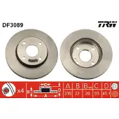 TRW Remschijf DF3089 voorkant, geventileerd, 1 Stuk