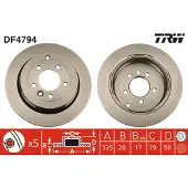 TRW Remschijf DF4794 achter, geventileerd, sterk gecarboniseerd, 1 Stuk