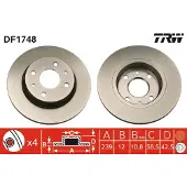TRW Remschijf DF1748 voorkant, compleet, 1 Stuk