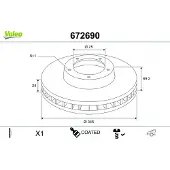 Valeo 672690 Remschijf