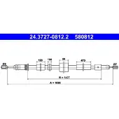 Ate Handremkabel 24.3727-0812.2 ATE voor o.a. PEUGEOT