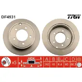 TRW Remschijf DF4931 achter, volledig, 1 Stuk