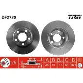 TRW Remschijf DF2730 voorkant, compleet, sterk gecarboniseerd, 1 Stuk