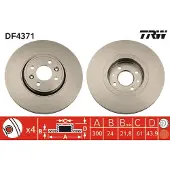 TRW Remschijf LUC DF4371 voorkant, geventileerd, 1 stuk
