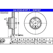Ate Remschijf Power Disc 24.0330-0107.1, 1 Stuk