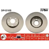 TRW Remschijf DF4310S voorkant, geventileerd, 1 Stuk