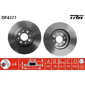TRW Remschijf DF4377 voorkant, geventileerd, 1 Stuk