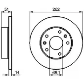 Bosch Remschijf 0 986 478 991 voorkant, compleet, 1 Stuk