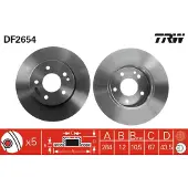 TRW Remschijf DF2654 voorkant, compleet, 1 Stuk