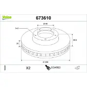 Valeo 673610 Remschijf