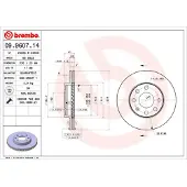Brembo Remschijf 9960714 voorkant, geventileerd, 1 stuk