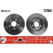 TRW Remschijf LUC DF4372 achter, volledig, 1 Stuk