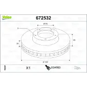 Valeo 672532 Remschijf