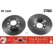 TRW Remschijf DF1608 voorkant, compleet, 1 Stuk