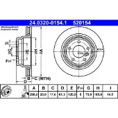 Ate Remschijf Power Disc 24.0320-0154.1, 1 Stuk