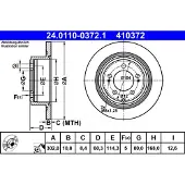 Ate Remschijf 24.0110-0372.1 achter, volledig, sterk gecarboniseerd, 1 Stuk