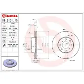 Brembo Remschijf 09.5101.10, voorkant, geventileerd , 1 Stuk