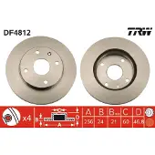TRW Remschijf DF4812 voorkant, geventileerd, 1 Stuk