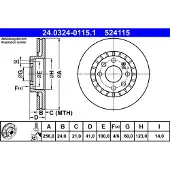 Ate Remschijf Power Disc 24.0324-0115.1, 1 Stuk