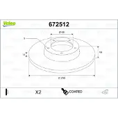 Valeo 672512 Remschijf