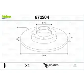 Valeo 672504 Remschijf