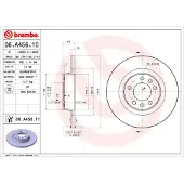 Brembo Remschijf 08A45611 achter, volledig, 1 Stuk