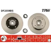 TRW Remschijf DF2059BS achter, volledig, 1 Stuk