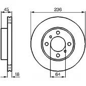 Bosch Remschijf 0 986 478 572 voorkant, geventileerd, 1 Stuk