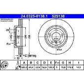 Ate Remschijf Power Disc 24.0325-0138.1, 1 Stuk