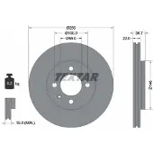 Textar Remschijf 92287003 voorkant, geventileerd, 1 Stuk