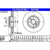 Ate Remschijf Power Disc 24.0324-0158.1, 1 Stuk