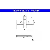 Ate 13.0460-0524.2 Accessoireset, schijfremblok